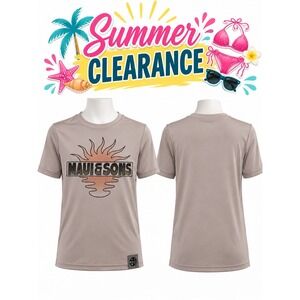 Maui & Sons Boys Short Sleeve Rash Guard Swim Top Bundle 2-Pack Tan Size S